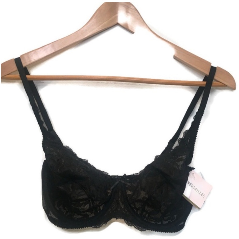 NWOT Versailles Black lace bra size, size 36C